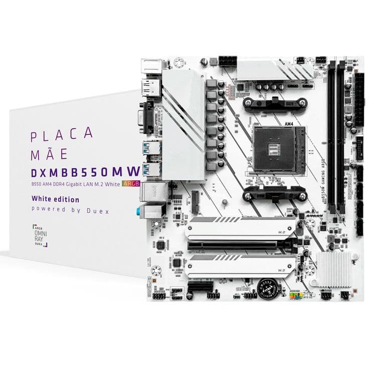 Placa Mãe DXMBB550MW ARGB B550 M.2 AMD Ryzen AM4 DDR4